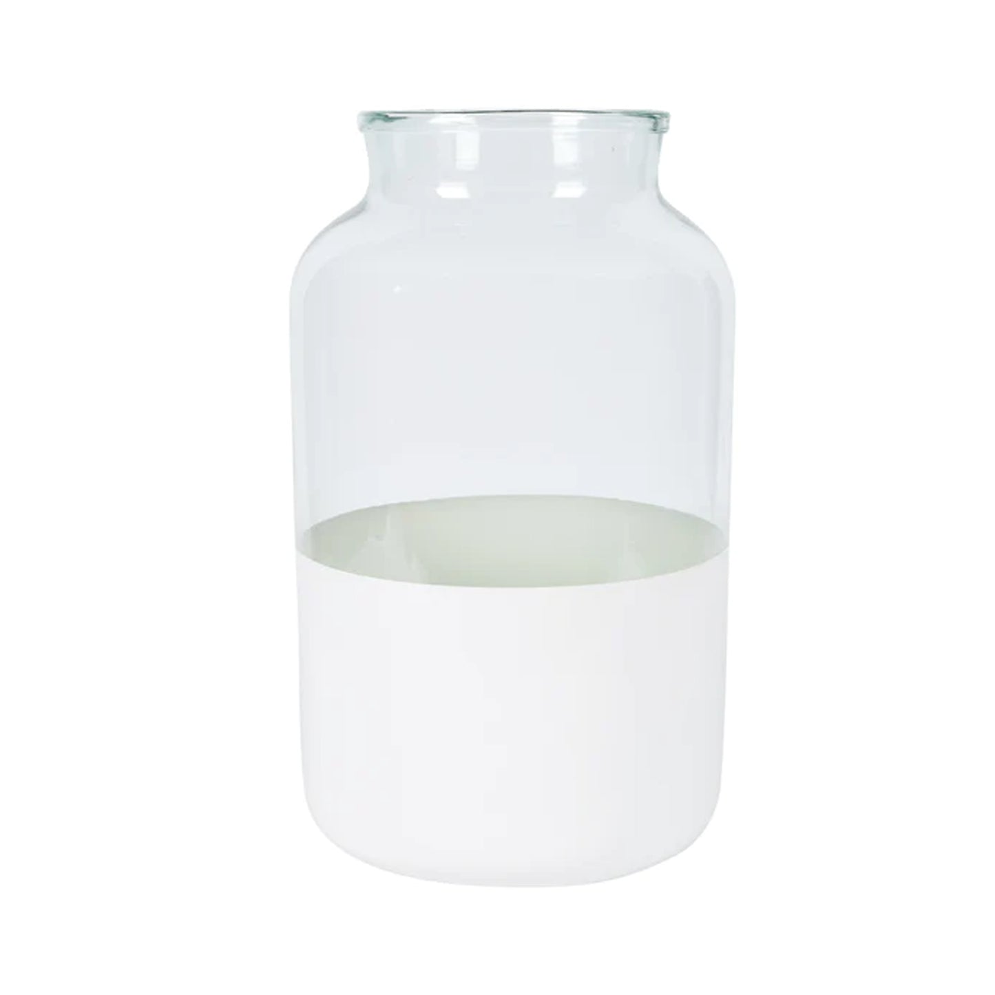 White Colorblock Mason Jar