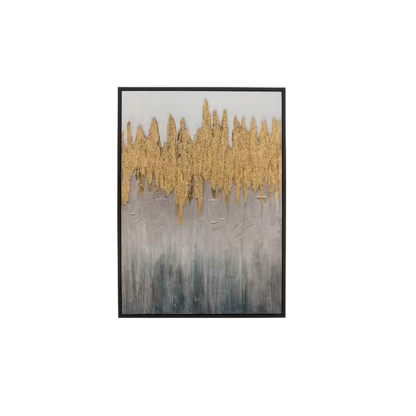 Handpainted Abstract Canvas w/ Gold Foil 35x47