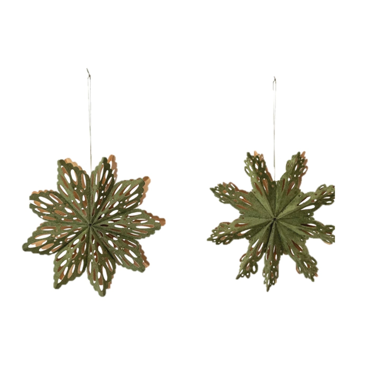 Flocked Folding Snowflake Ornament