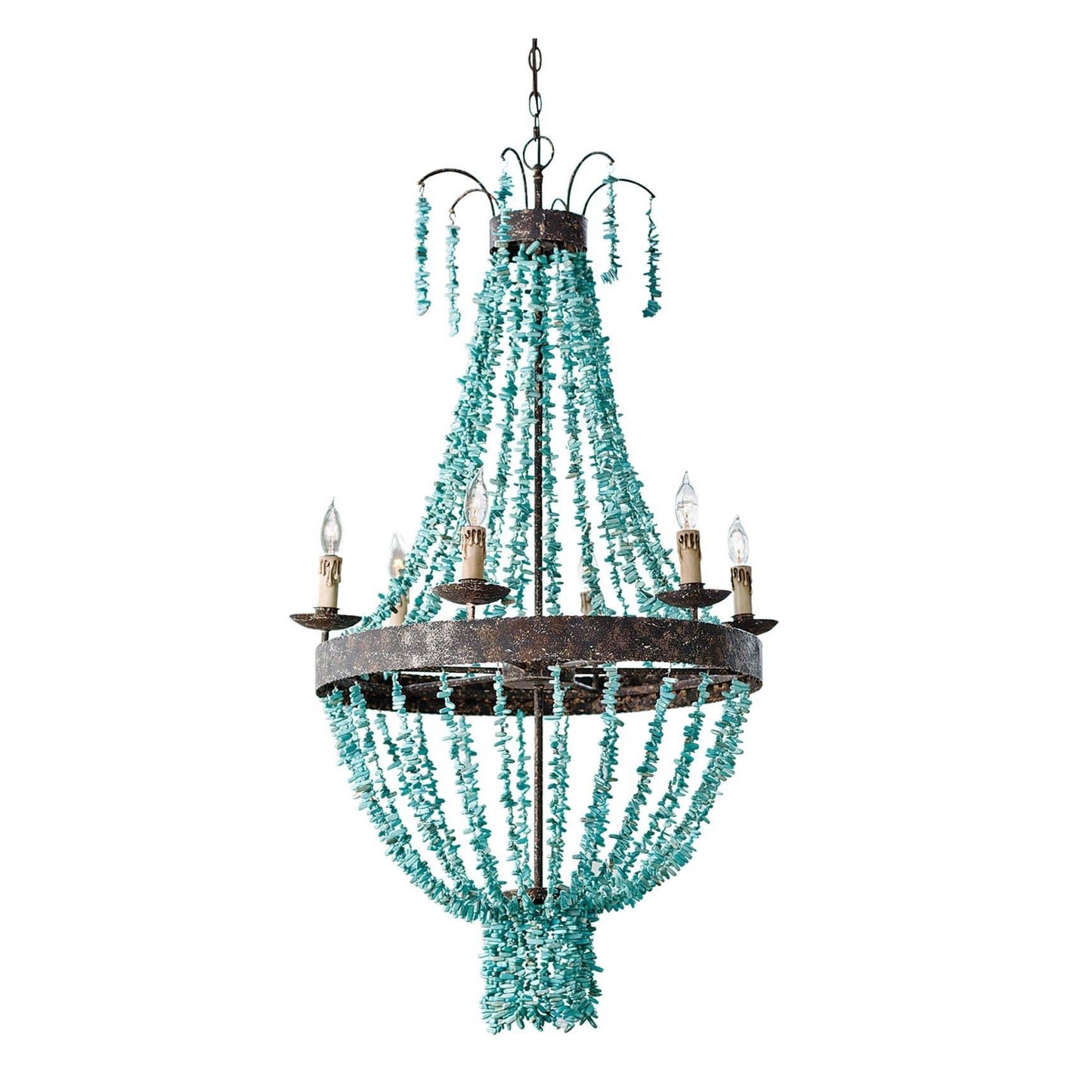 Beaded Turquoise Chandelier