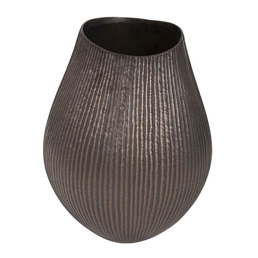 Ribbed Bronze Freeform Vase