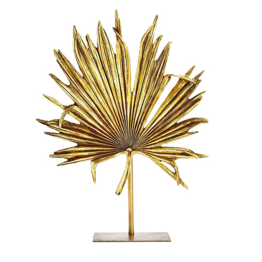 Golden Palm Leaf Sculpture