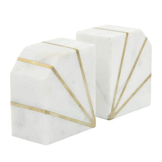 Marble Polished Bookends- Set of 2
