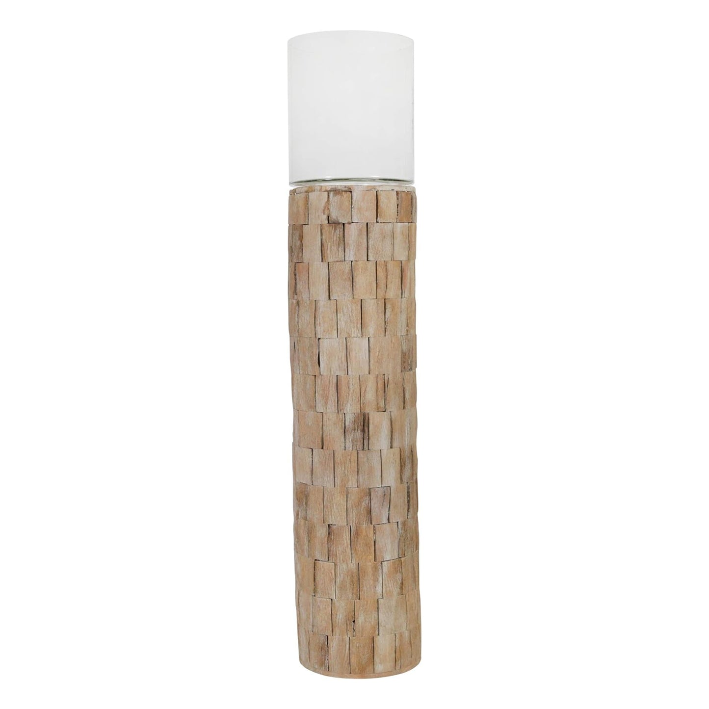 Wood Mosaic Candle Holder