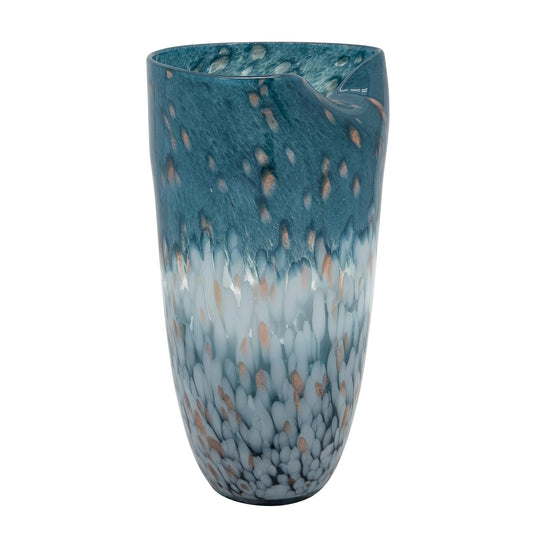 Blue Glass Ocean Art Vase
