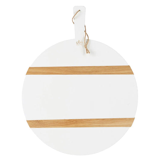 White Round Mod Charcuterie Board- Medium